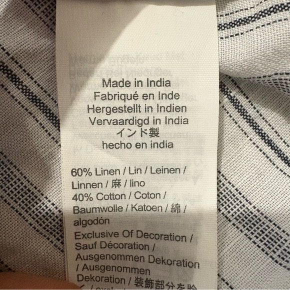 J. Crew Beach Coverup Linen Blend Gray White Striped Women Sz XS Preppy Nautical - Picture 11 of 11